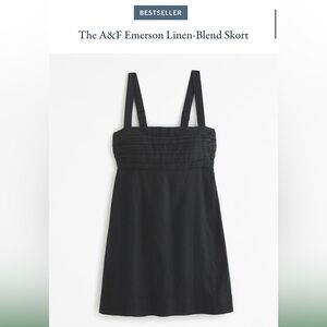 Abercrombie linen blend emerson skort black, size M, worn twice
